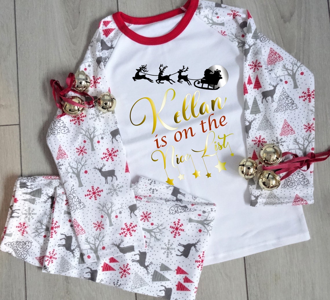 Personalised Christmas Pyjamas Xmas Eve PJs Christmas Eve | Etsy