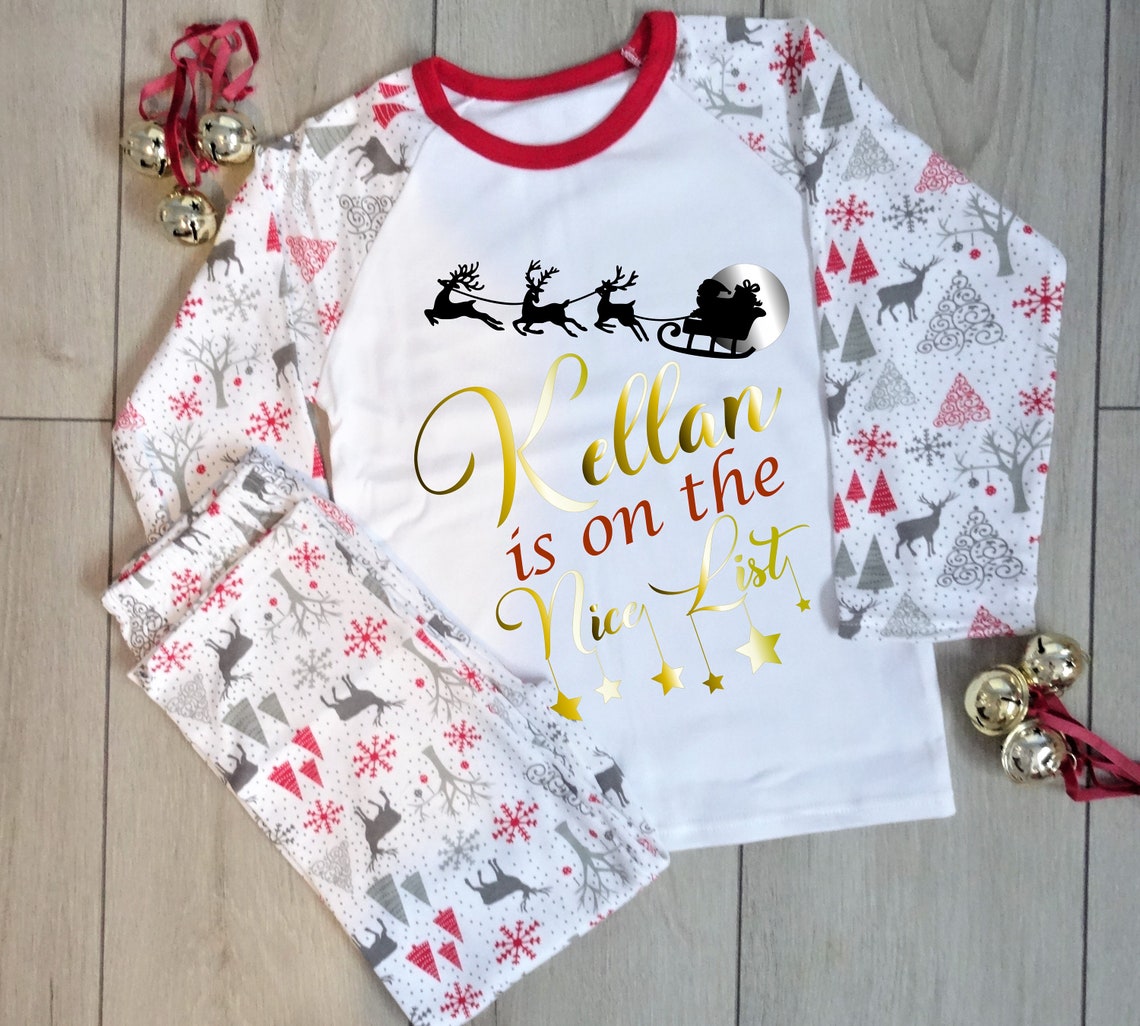 Personalised Christmas Pyjamas Xmas Eve PJs Christmas Eve | Etsy