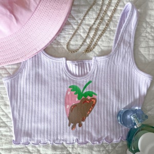 Aardbei Drip Crop Top