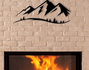 Mountain Metal Wall Decor, Texture Paint Metal Art, Housewarming Gift, Office Modern Wall Sculpture, Free Shipping
