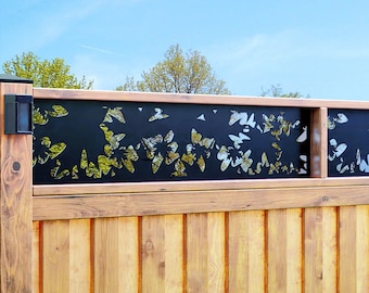 Aluminum Fence Topper , Metal Fencing, Low Maintenance Metal Garden Fencing, Maple Leaves Metal Privacy Screen,