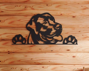 Dog Metal Wall Art, Sleeping Line Art Dog Sculpture, Pet Lover Decor, Large Dog Wall Decor, Unique Dog Lovers Gift