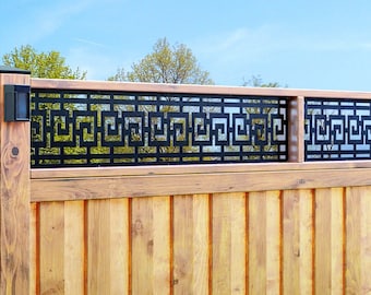 Aluminum Fence Topper Panels, Metal Railing Panel, Rectangle Fence Toppers Panel, Deck Panel, Fence, Custom Order, Privacy Screen Railings