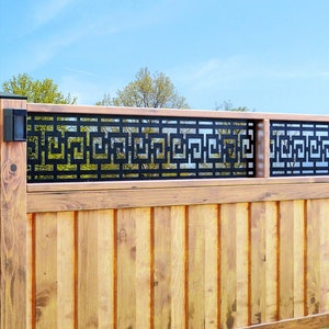 Aluminum Fence Topper Panels, Metal Railing Panel, Rectangle Fence Toppers Panel, Deck Panel, Fence, Custom Order, Privacy Screen Railings