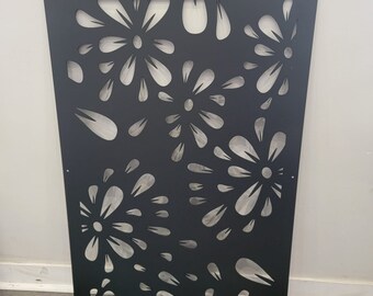 READY TO SHIP! 24"W X 36"H Metal Privacy Panel Outdoor  - Flower Sparks Panel Outdoor/Indoor Living,