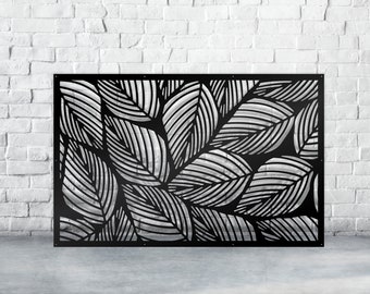 Birch leaves, privacy screen indoor, metal screen panel, metal decorative panel, Decorative Panel, Wall Art