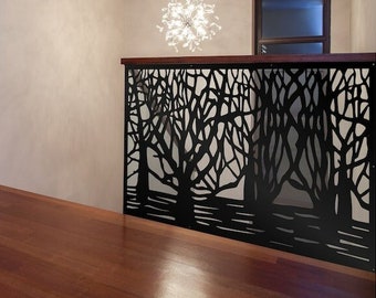 Steel Decor Trees Decorative Metal Privacy Screen, Fence Wall Art, Outdoor Indoor Privacy Panel, Christmas Gift