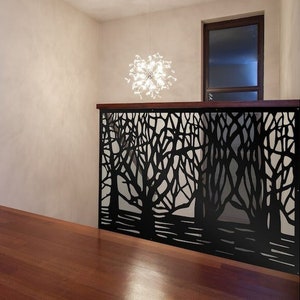 Steel Decor Trees Decorative Metal Privacy Screen, Fence Wall Art, Outdoor Indoor Privacy Panel, Christmas Gift