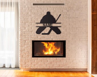 Personalized Hockey Name Sign, Metal Wall Art, Hockey Name Sign, Sports Name Sign, Gift For Hockey Players, Hockey Gift, Sports Wall Art