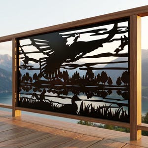 Bald Eagle Aluminum Privacy Screen, American Wildlife Screen, Bird of Prey Fence, Outdoor Decor, Large Gate Insert