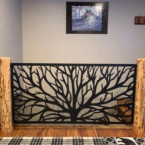 Metal Garden Fence Privacy Screen Decorative Aluminum Outdoor Fence Panel Modern Design Tree Trunk Panel