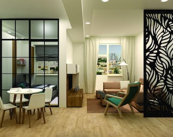 Aluminum Decor Panel Exterior Decorative Wall Panels / Swirl Lines Privacy Panel Outdoor/Indoor Living Metal Privacy Screen,