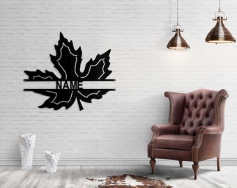 Canadian Maple Leaf Metal Wall Art Sign, Rustic Maple Leaf Decor, Canada Wall Hanging, Leaf Sign, Canadian Decor