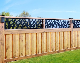Aluminum Tree Branches Fence Toppers, Metal Decorative Panels, Laser Cut Arts, Humming Bird Metal Privacy Screen,