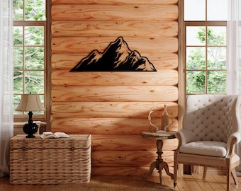 Contemporary Mountain Metal Wall Decor, Textured Metal Wall Art, Housewarming Gift, Office Wall Accent, Free Shipping