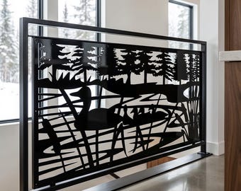 Duck Laser Cut Metal Panel, Aluminum Fence Panel, Hunter Gift Outdoor, Marsh Wildlife Screen,  Wetland