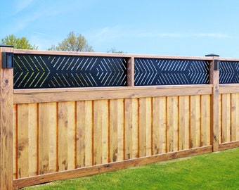 Fence Toppers Metal Decorative Panels, Laser Cut Arts, Black and White Metal Privacy Screens,