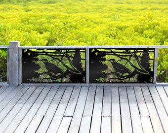 Aluminum panel for railings - Metal Privacy Screens - Bird Panel Outdoor/Indoor Living Metal Privacy Screen,