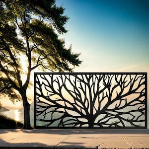 Aluminum Tree Trunk Panel, Aluminum panel, aluminum will not rust, Metal Privacy Screen, Fence, Decorative Panel, Wall Art Tree of Life