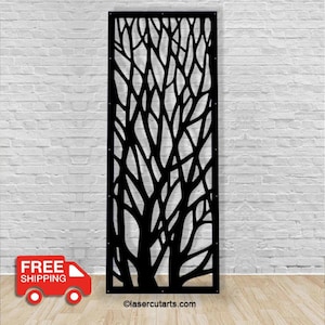 Metal Garden Fence Privacy Screen Decorative Aluminum Outdoor Fence Panel Modern Design Tree Style Panel