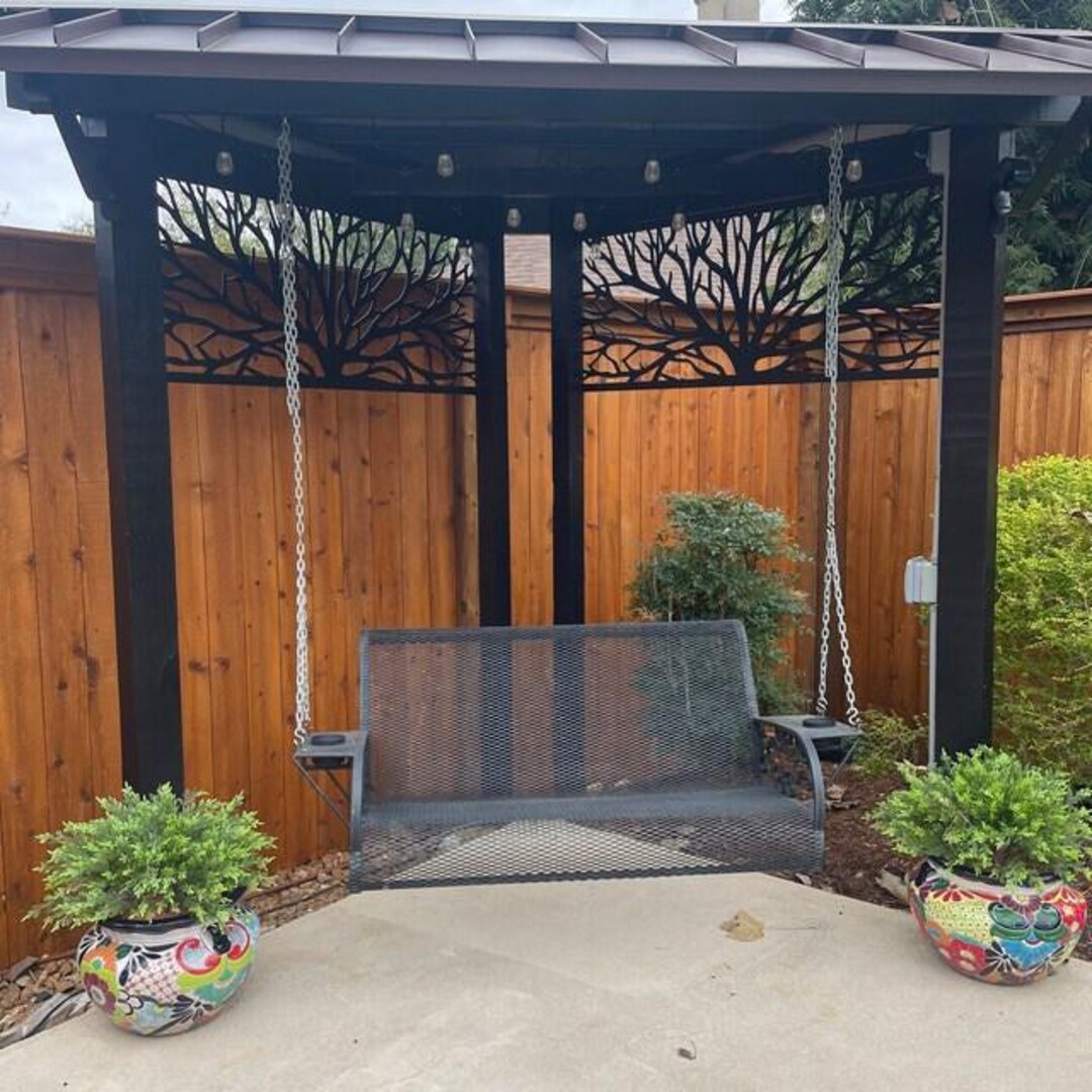 Metal Garden Fence Privacy Screen Decorative Aluminum Outdoor Fence ...