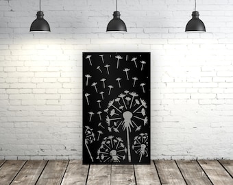 Dandelion Flower Decor Panel Metal Privacy Screen Decorative Panel Outdoor Garden Fence Art,