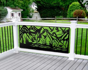 Decorative Outdoor Fence Panels, Aluminum Privacy Screen for Walls, Decks & Pergolas