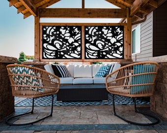 Aluminum Decor Privacy Screen,Panel,Outdoor Privacy,Outdoor Metal Wall Art, Garden Custom Metal Art, Large Metal Wall Sculpture, Fence Decor