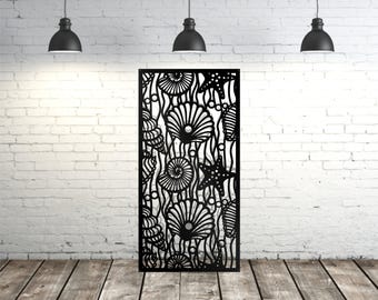 Aluminum Decor Seashell Panels and room dividers, Unique Laser Cut Metal Wall Art,Privacy Screen, Room Divider,Fence Inserts,