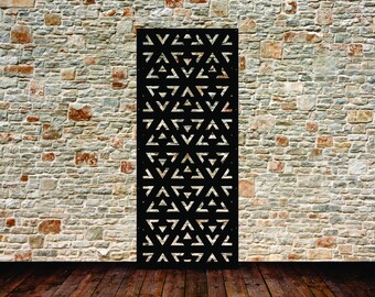 Aluminum Metal Privacy Screen/Laser Cut Decorative Privacy Panel/ Modern Triangular Privacy Panel Outdoor/Indoor Living Metal Privacy Screen