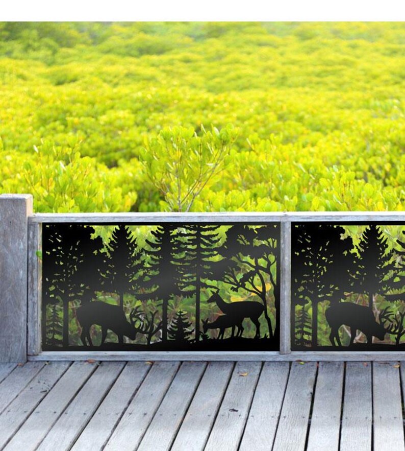 Deer Railing Panel Deer Metal Privacy Screen, Whitetail Buck Fence Panel, Outdoor Wall Art ...
