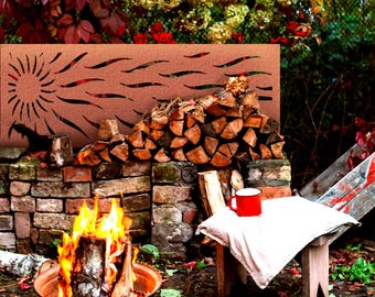 Metal Fencing, Sun Rays Metal Privacy Screen, Corten Steel Fence Topper, Deck Panel, Balcony Panels, Custom Order