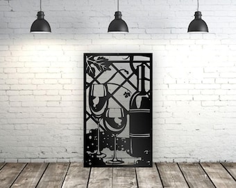 Aluminum Decor Panel Room Divider Wine Tasting, Wine Shop Privacy Panel, Decorative Steel Privacy Panel Metal Privacy Screen,