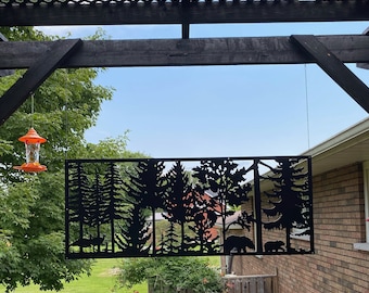 Privacy Screen Decorative Panel Outdoor Garden Fence forest panel Metal Privacy Screen,