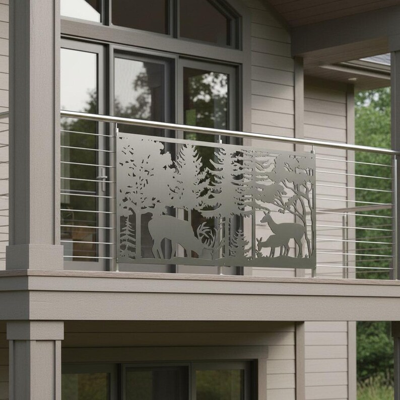 Deer Railing Panel Deer Metal Privacy Screen, Whitetail Buck Fence Panel, Outdoor Wall Art ...