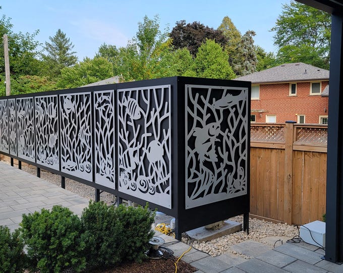 Featured listing image: Aluminum Decor Panel Ocean Life Fish Room Divider Railing Marine Life Aluminum Decorative Panel Metal Privacy Screen,