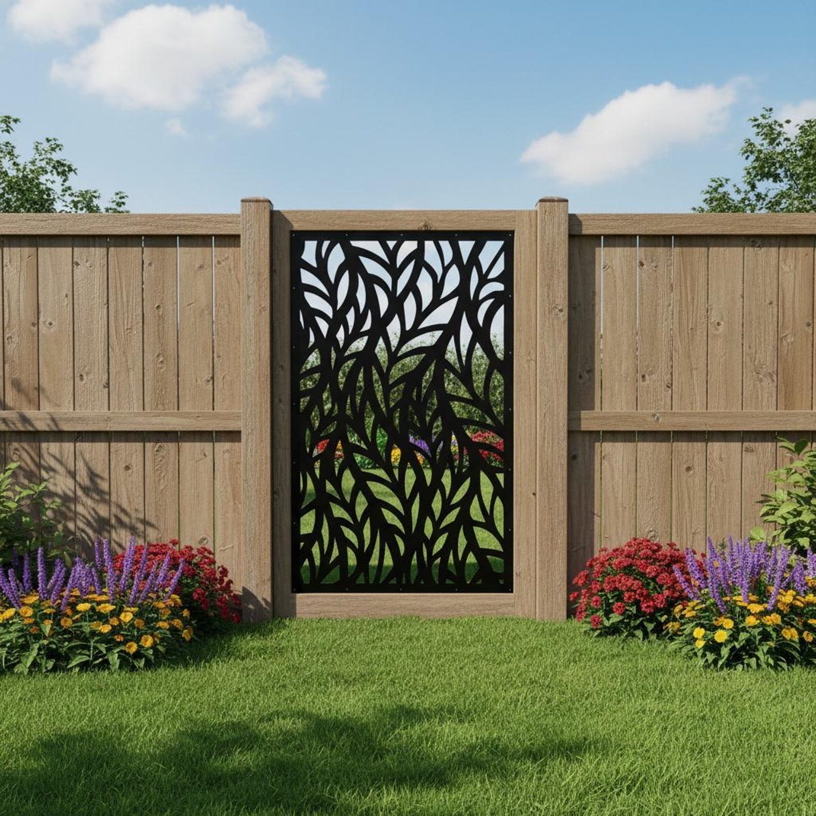 Modern Aluminum Gate Insert Panel, Laser Cut Fence Insert, Decorative ...