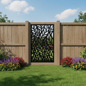 Modern Aluminum Gate Insert Panel, Laser Cut Fence Insert, Decorative Privacy Screen
