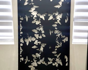 READY TO SHIP Maple Leaves 36"W x 60"H x 1/8" Metal privacy screen Metal privacy panels, decorative panel, Metal privacy screen