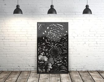Aluminum Decor Metal Outdoor Privacy Screen Panels / Flower Bouquet Privacy Panel Outdoor/Indoor Living Metal Privacy Screen,