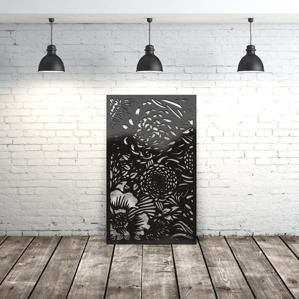 Aluminum Decor Metal Outdoor Privacy Screen Panels / Flower Bouquet Privacy Panel Outdoor/Indoor Living Metal Privacy Screen,