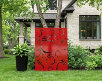 Apple Privacy Screen, Aluminum Room Divider, Metal Decorative Screen, Indoor Privacy Panel, Metal Screen Divider