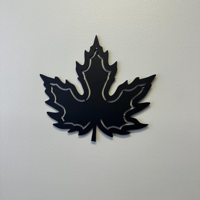 Nature Inspired Maple Leaf Wall Sculpture, Aluminum Panel Art, Rustic