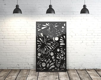 Aluminum Decor Panel Butterfly Room Divider Railings Metal Privacy Screen, Butterflies privacy panel Outdoor/Indoor Living,