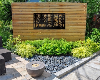 Aluminum Privacy Screen Decorative Panel Outdoor Garden Fence forest panel Metal Privacy Screen,