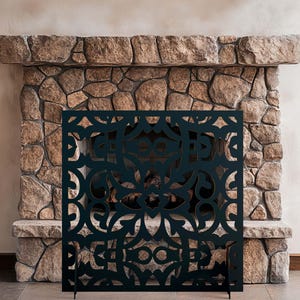 Cadence Fireplace Screen, Metal Fire Screen, Decorative Fire Screen, Fireplace Safety Screen, Modern Fire Screen, Handcrafted Screen