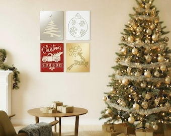 Christmas Metal Wall Art, Metal Holiday Decor Gift, Festive Cutout Wall Art, Christmas Decor Gift Idea, Gift, Metal Art