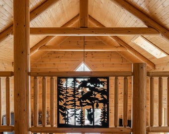 Bear Metal Privacy Screen, Grizzly Wildlife Fence Panel, Outdoor Wall Art, Cabin Decor, Aluminum Railing Insert