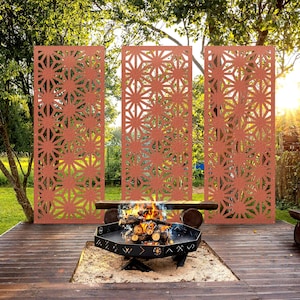 Corten Steel Panel Inserts, Decorative Rusted Metal Privacy Screens, Railing Panel Inserts for Interior or Exterior, Custom Metal Art