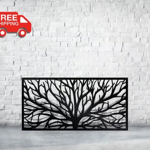 Steel Tree Privacy Panel,steel privacy screen, privacy screen indoor, metal screen panel, metal decorative panel, Decorative Panel, Wall Art